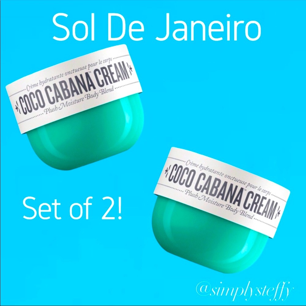 SOL DE JANEIRO Coco Cabana Cream Set of 2 NEW